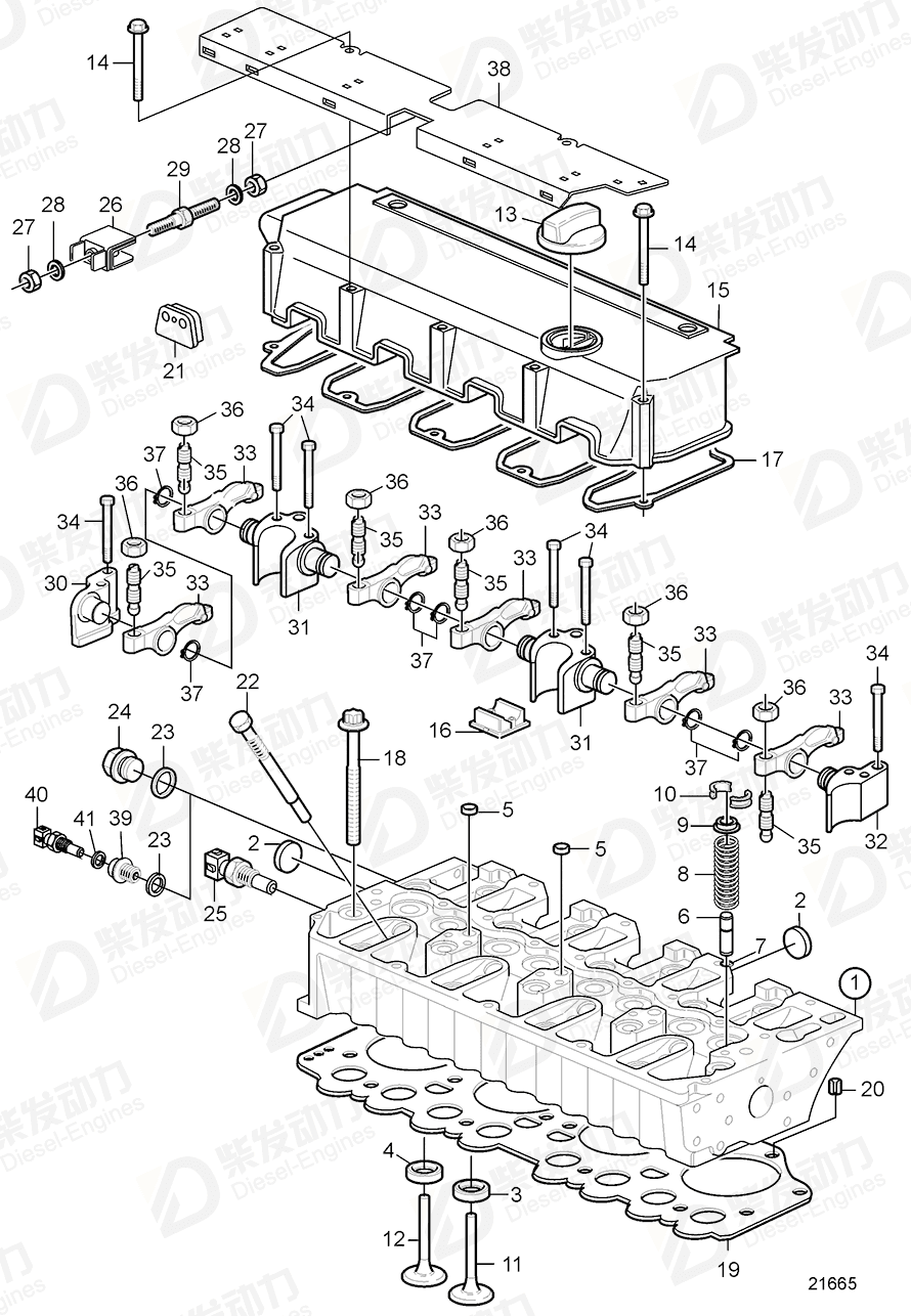 VOLVO Cylinder Head 3803988 Drawing